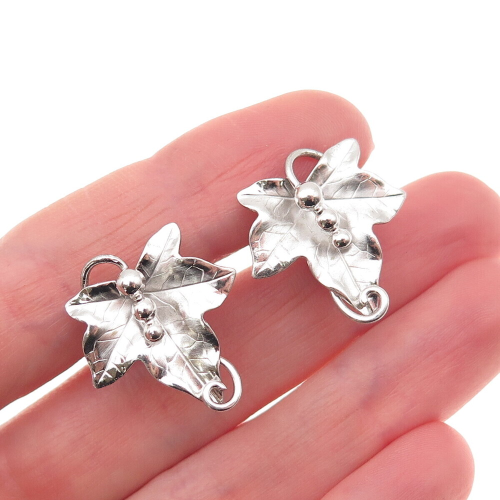 Carl Art 925 Sterling Silver Vintage Floral Screw Back Earrings